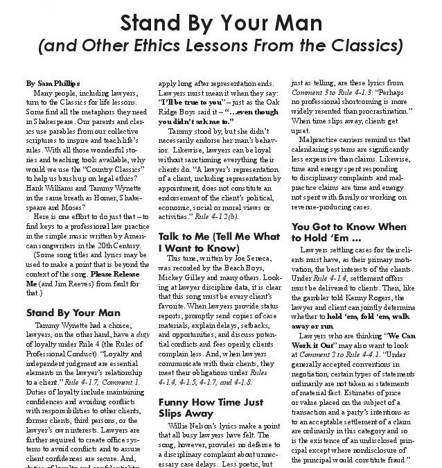 August 2010 – Stand By Your Man