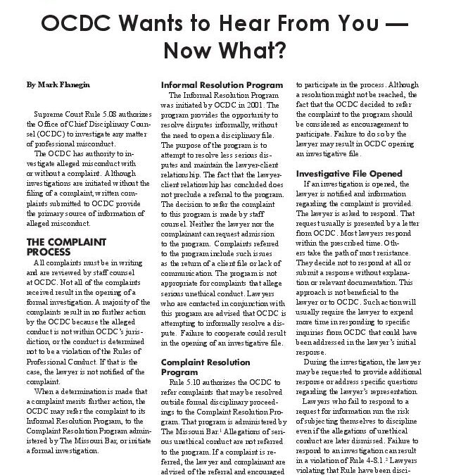 May 2010 – OCDC Wants To Hear From You – Now What?