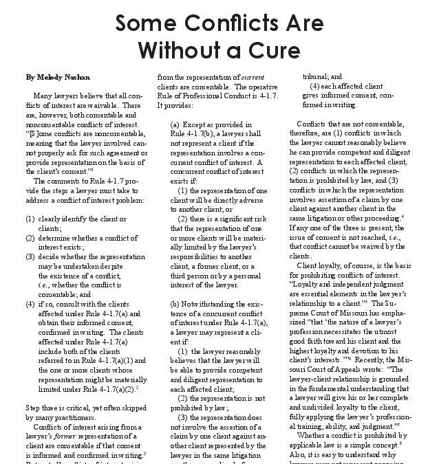 November 2011 – Some Conflicts Are Without A Cure