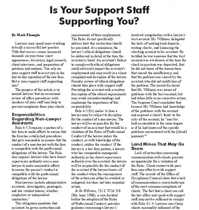 February 2012 – Is Your Support Staff Supporting You?